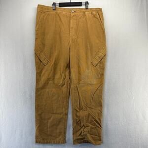 Jordan Pants Men's 2XL Brown Canvas Cargo Washed Chicago Elastic Waist Faded